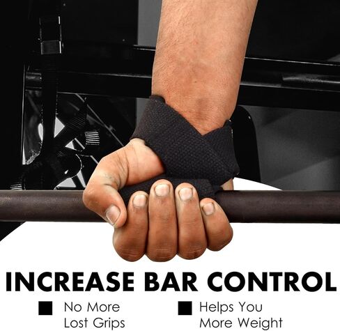 Lifting Straps Gym for Weight Lifting, Wrist Wraps Wrist Straps for Powerlifting, Dead lifting and Strength Training, 24" Cotton Straps with 4" thick Neoprene Padding for Men and Women in Saudi Arabia