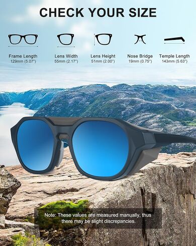 Polarized Sunglasses for Men Women, UV Protection, Light Shields Design with Elastic Strap, Ideal for Cycling Running Fishing Outdoor Sport, Blue in Saudi Arabia