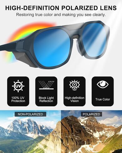Polarized Sunglasses for Men Women, UV Protection, Light Shields Design with Elastic Strap, Ideal for Cycling Running Fishing Outdoor Sport, Blue in Saudi Arabia