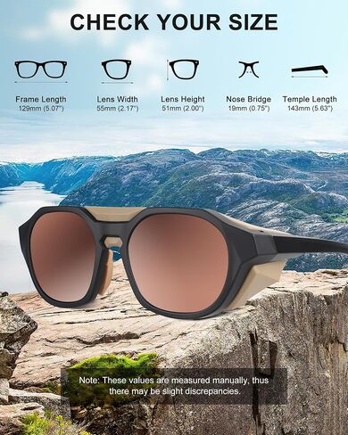 Polarized Sunglasses for Men Women, UV Protection, Light Shields Design with Elastic Strap, Ideal for Cycling Running Fishing Outdoor Sport, Brown in Saudi Arabia