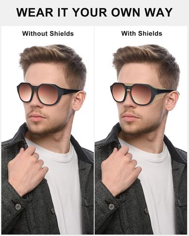 Polarized Sunglasses for Men Women, UV Protection, Light Shields Design with Elastic Strap, Ideal for Cycling Running Fishing Outdoor Sport, Brown in Saudi Arabia
