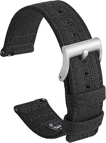 SEURE Canvas Quick Release Watch Band,Cotton Fabric Watch Straps 18mm 19mm 20mm 21mm 22mm 24mm for Men and Women in Saudi Arabia