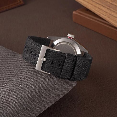 SEURE Canvas Quick Release Watch Band,Cotton Fabric Watch Straps 18mm 19mm 20mm 21mm 22mm 24mm for Men and Women in Saudi Arabia