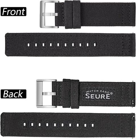 SEURE Canvas Quick Release Watch Band,Cotton Fabric Watch Straps 18mm 19mm 20mm 21mm 22mm 24mm for Men and Women in Saudi Arabia
