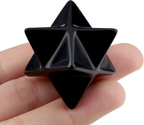 QINJEIJIE Amethyst Merkaba Crystal 1" Natural Healing Stones Sacred Meditation Energy Generator Crystal Grid Home Decor Protection Cleansing Spiritual Gifts Reiki 3D Star Dodecahedron in Saudi Arabia