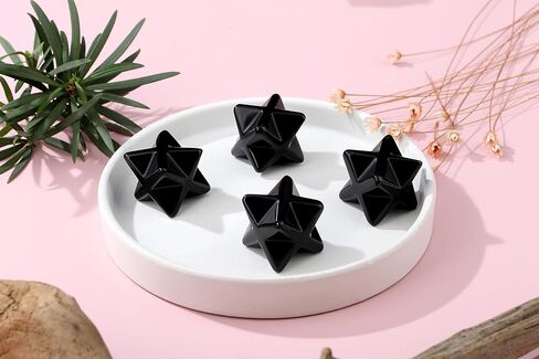 QINJEIJIE Amethyst Merkaba Crystal 1" Natural Healing Stones Sacred Meditation Energy Generator Crystal Grid Home Decor Protection Cleansing Spiritual Gifts Reiki 3D Star Dodecahedron in Saudi Arabia