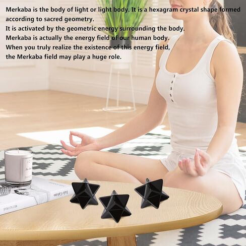 QINJEIJIE Amethyst Merkaba Crystal 1" Natural Healing Stones Sacred Meditation Energy Generator Crystal Grid Home Decor Protection Cleansing Spiritual Gifts Reiki 3D Star Dodecahedron in Saudi Arabia
