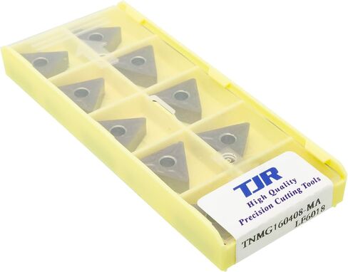 TJR® 10pcs TNMG Indexable Carbide Lathe Inserts of CNC Lathes and standart Lathes for Stainless Steel, Steel, Cast Iron and Other Metal Machining (TNMG160408-MA LF6018) in Saudi Arabia