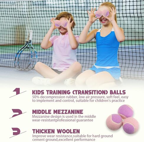 24 Pack Tennis Balls for Kids 75% Low Compression Stage Kids Tennis Ball Bulk for Beginners Ball Machine Training Transition Practicing PET Dog Playing Practice on Short 36 Foot Court in Saudi Arabia