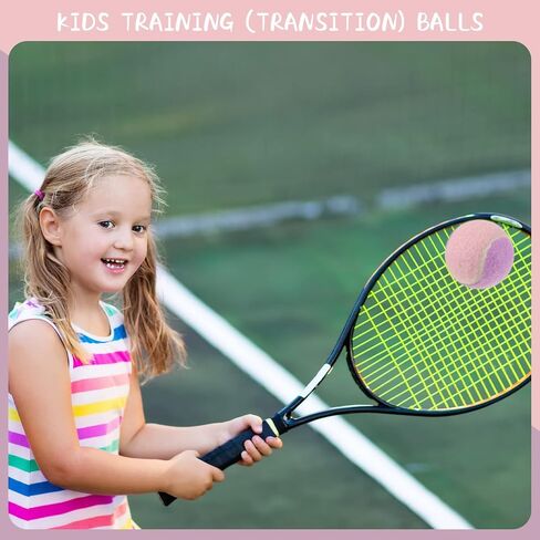 24 Pack Tennis Balls for Kids 75% Low Compression Stage Kids Tennis Ball Bulk for Beginners Ball Machine Training Transition Practicing PET Dog Playing Practice on Short 36 Foot Court in Saudi Arabia