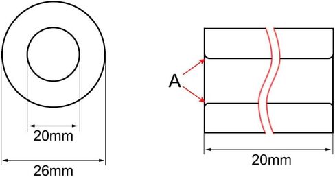 محمل كم Uxcell مقاس 20 مم تتحمل × 26 مم OD × 20 مم طول البطانات النحاسية المصبوبة in Kuwait