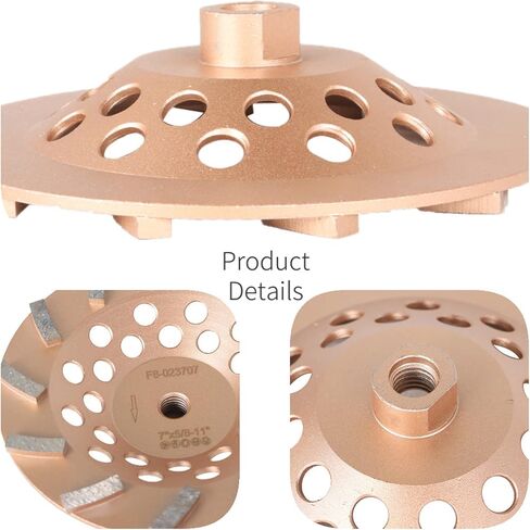 7 Inch Diamond Cup Grinding Wheel 12-Segments Heavy Duty Turbo Row Grinding Disc Diamond Segments 5/8-11 Arbor for Angle Grinder Polishing and Cleaning Concrete Granite Marble Stone in Saudi Arabia