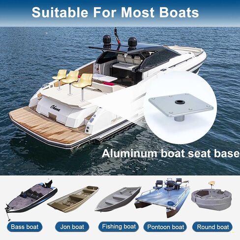 2pcs Boat Seat Base, 7" x 7" Boat Seat Pedestal Aluminum with 3/4" Pin Post Socket for Most Boat Seats in Saudi Arabia