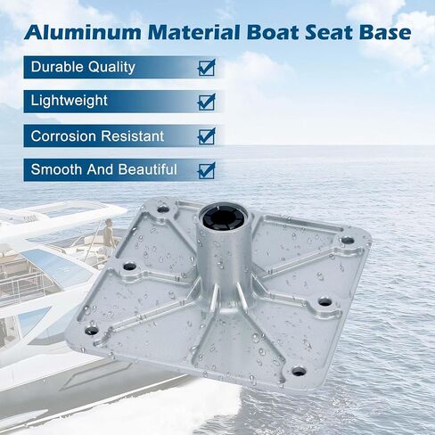 2pcs Boat Seat Base, 7" x 7" Boat Seat Pedestal Aluminum with 3/4" Pin Post Socket for Most Boat Seats in Saudi Arabia
