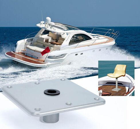 2pcs Boat Seat Base, 7" x 7" Boat Seat Pedestal Aluminum with 3/4" Pin Post Socket for Most Boat Seats in Saudi Arabia