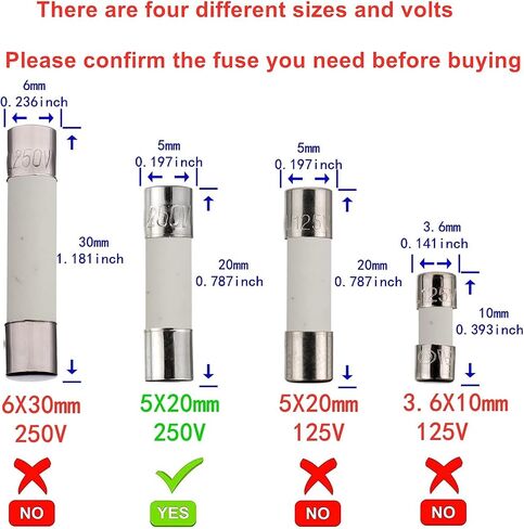 10 PCS Ceramic fuses T16A250V Slow-Blow 5x20mm/0.2x0.79inch 16AMP 250V in Saudi Arabia