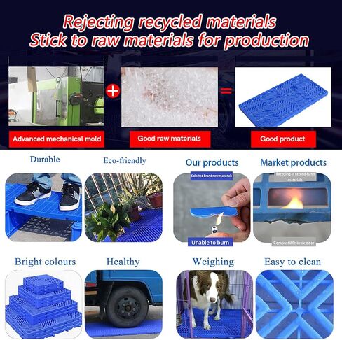 Plastic Pallets Breathable Waterproof, 2PCS Lightweight Breathable Grid Ventilation Pallet, Indoor & Outdoor Storage Grid Pad, Easy To Stack for Kennel, Garden, Basement, Patio Etc,400*400*50mm in Saudi Arabia