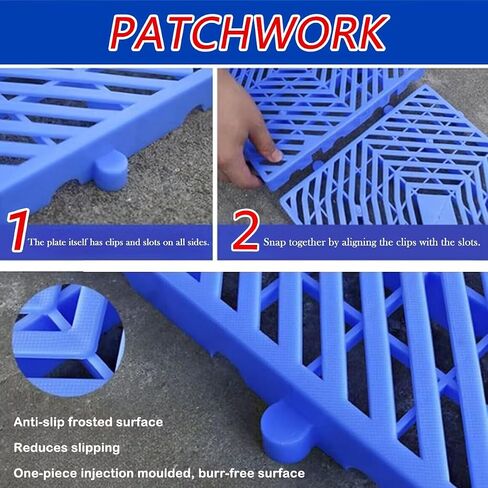 Plastic Pallets Breathable Waterproof, 2PCS Lightweight Breathable Grid Ventilation Pallet, Indoor & Outdoor Storage Grid Pad, Easy To Stack for Kennel, Garden, Basement, Patio Etc,400*400*50mm in Saudi Arabia