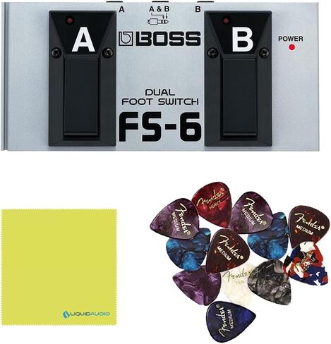 حزمة شريك الإيقاع Boss DR-01S مع مفتاح قدم مزدوج Boss FS-6، 12 قطعة من اختيار الجيتار وقماش تلميع الصوت السائل in Saudi Arabia