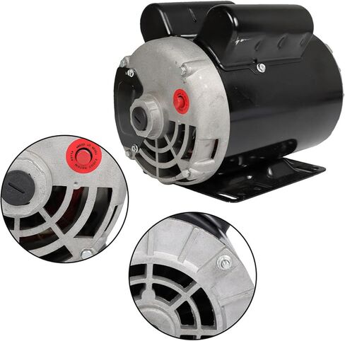 Universal 3 HP Air Compressor Motor 60HZ 56 Frame 5/8 Inch Shaft 115/230V 3450RPM Black in Saudi Arabia