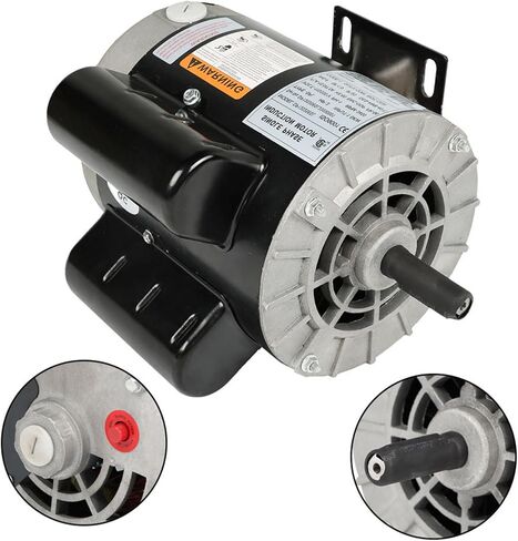 Universal 3 HP Air Compressor Motor 60HZ 56 Frame 5/8 Inch Shaft 115/230V 3450RPM Black in Saudi Arabia