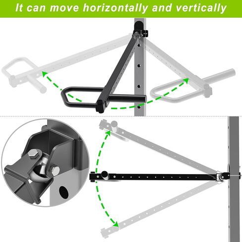 SELEWARE Heavy Duty Adjustable Jammer Arms Lever Arms - 600 lbs Capacity, Alloy Steel, Fits 2'' x 2'' and 3'' x 3'' Power Racks with 5/8" or 1" Holes, Home Gym Strength Training, Compatible with 2" Olympic Plates in Saudi Arabia