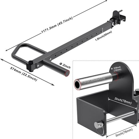 SELEWARE Heavy Duty Adjustable Jammer Arms Lever Arms - 600 lbs Capacity, Alloy Steel, Fits 2'' x 2'' and 3'' x 3'' Power Racks with 5/8" or 1" Holes, Home Gym Strength Training, Compatible with 2" Olympic Plates in Saudi Arabia