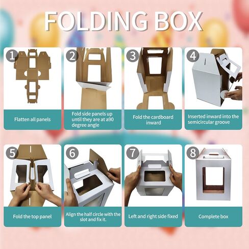 KBG Tall Cake Boxes White with Window,2pcs Tiered Cake Boxes 10x10x12 and 12x12x14 Inch Tier Cake Carrier with 2 Cake Boards,Disposable Cake Containers for 10 Inch 12 Inch in Saudi Arabia