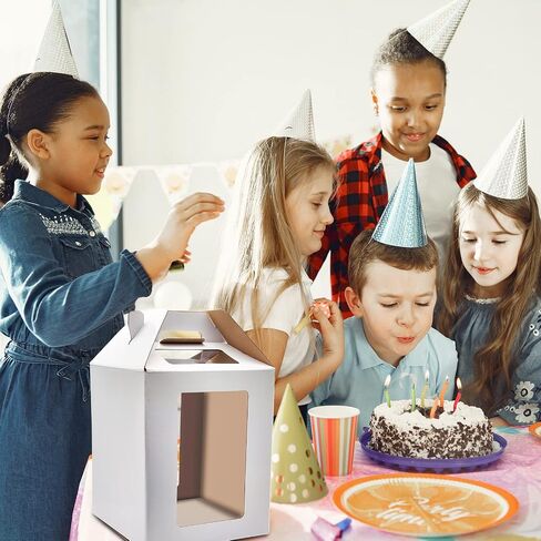KBG Tall Cake Boxes White with Window,2pcs Tiered Cake Boxes 10x10x12 and 12x12x14 Inch Tier Cake Carrier with 2 Cake Boards,Disposable Cake Containers for 10 Inch 12 Inch in Saudi Arabia