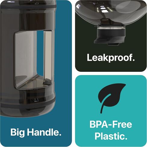Hydro Gallon® - 1 Gallon Water Bottle Jug with Insulated Sleeve and Straw Lid, Handle, Time Marker, Pocket, Shoulder Strap. Daily Intake Leakproof BPA free Large Big Bottle Men. 128oz (Black) in Saudi Arabia