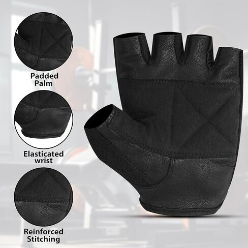 Weightlifting Gym Gloves with Non-Slip Leather Palm for Fitness, Bodybuilding, and Workout for Men and Women in Saudi Arabia
