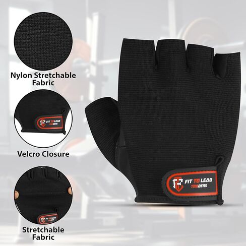 Weightlifting Gym Gloves with Non-Slip Leather Palm for Fitness, Bodybuilding, and Workout for Men and Women in Saudi Arabia