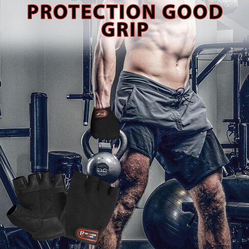 Weightlifting Gym Gloves with Non-Slip Leather Palm for Fitness, Bodybuilding, and Workout for Men and Women in Saudi Arabia