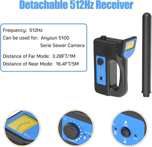 Anysun Pipe Locator 512 هرتز، محدد موقع المجاري، محدد موقع الصرف الصحي، محدد موقع كاميرا الصرف الصحي لجميع كاميرات فحص الأنابيب 512 هرتز من العلامة التجارية Anysun HBUDS in Kuwait