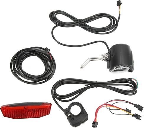 Electric Bike Light Kit, Electric Bike Headlight Tail Light Sets Double Switch ABS 4 LED Beads 3 in 1 OutdoorFront Rear Warning Lights Kit in Saudi Arabia