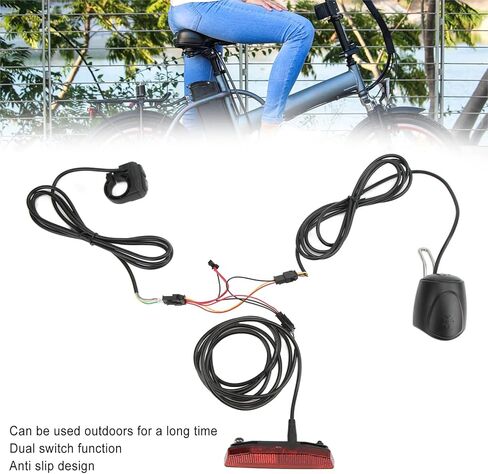 Electric Bike Light Kit, Electric Bike Headlight Tail Light Sets Double Switch ABS 4 LED Beads 3 in 1 OutdoorFront Rear Warning Lights Kit in Saudi Arabia