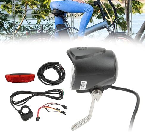 Electric Bike Light Kit, Electric Bike Headlight Tail Light Sets Double Switch ABS 4 LED Beads 3 in 1 OutdoorFront Rear Warning Lights Kit in Saudi Arabia