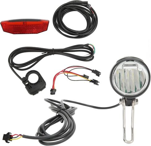 Electric Bike Light Kit, Electric Bike Headlight Tail Light Sets Double Switch ABS 4 LED Beads 3 in 1 OutdoorFront Rear Warning Lights Kit in Saudi Arabia