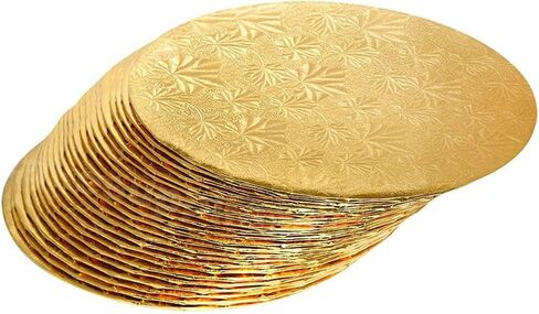 12 inch Gold Round Thin Sturdy Cake Board Drums for Displaying Cakes, 1/4 Inch Thick, (12-Pack) in Saudi Arabia