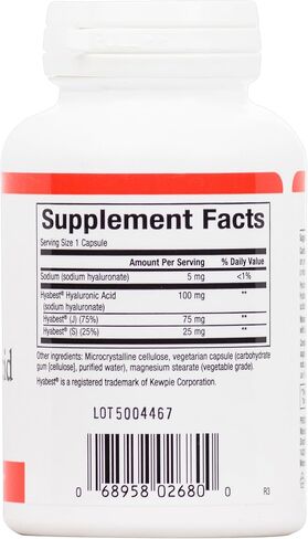 Natural Factors - Hyabest Hyaluronic Acid, Supports Healthy Joints & Skin, 60 Vegetarian Capsules in Saudi Arabia