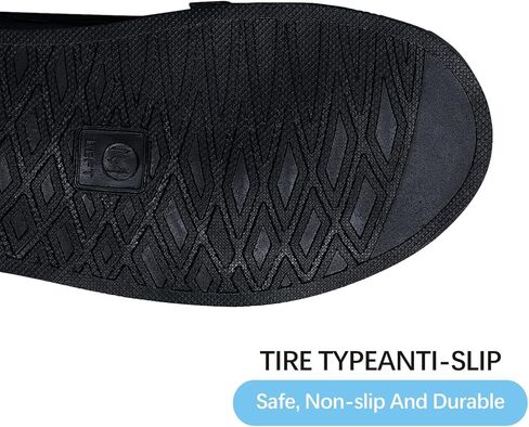 Shoe Covers with Zipper Long pattern Waterproof Shoe Covers Reusable Cycling Galoshes for Rainy and Snowy Outdoors Garden etc, Rain Boots for Men Women Kid(Black, Small) in Saudi Arabia