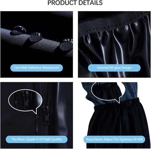 Shoe Covers with Zipper Long pattern Waterproof Shoe Covers Reusable Cycling Galoshes for Rainy and Snowy Outdoors Garden etc, Rain Boots for Men Women Kid(Black, Small) in Saudi Arabia