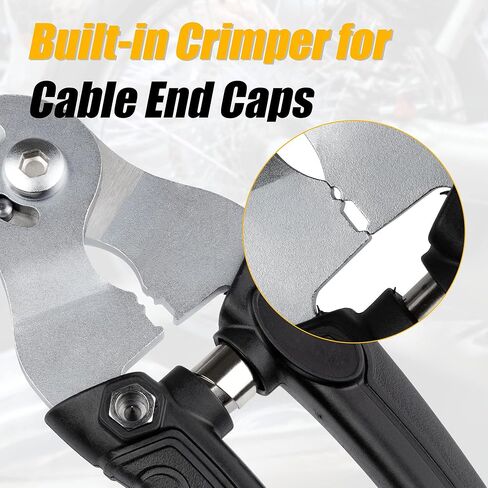 Venzo Heavy Duty - 2 في 1 - سلك كابل من الفولاذ المقاوم للصدأ ومبيت - أداة إصلاح مكشكشة مقص القاطع - كابل MTB لفرامل الدراجة، سلك صلب صغير in Kuwait