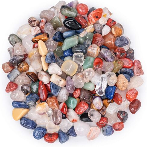 FUTUREPLUSX 1LB أحجار الكوارتز متنوعة، الصخور الطبيعية هبطت الأحجار الكريمة 0.3-0.4 بوصة رقائق هبطت لتزيين المنزل المزهريات ريكي التأمل in Kuwait