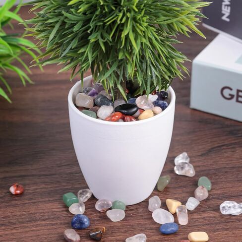 FUTUREPLUSX 1LB أحجار الكوارتز متنوعة، الصخور الطبيعية هبطت الأحجار الكريمة 0.3-0.4 بوصة رقائق هبطت لتزيين المنزل المزهريات ريكي التأمل in Kuwait