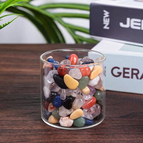 FUTUREPLUSX 1LB أحجار الكوارتز متنوعة، الصخور الطبيعية هبطت الأحجار الكريمة 0.3-0.4 بوصة رقائق هبطت لتزيين المنزل المزهريات ريكي التأمل in Kuwait