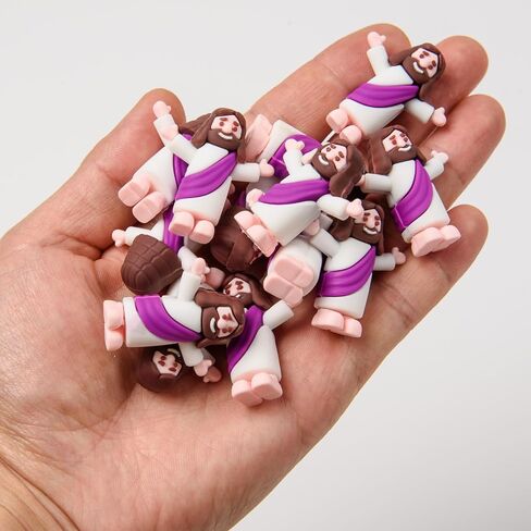 60 Pcs Little Jesus Figurine Miniature Jesus Doll Tiny Jesus Figurine to Hide and Seek Classic Religious Gifts Christ Savior Jesus for Sunday Easter Eggs Stuffers Baptism Gift (60,Purple) in Saudi Arabia