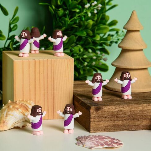 60 Pcs Little Jesus Figurine Miniature Jesus Doll Tiny Jesus Figurine to Hide and Seek Classic Religious Gifts Christ Savior Jesus for Sunday Easter Eggs Stuffers Baptism Gift (60,Purple) in Saudi Arabia