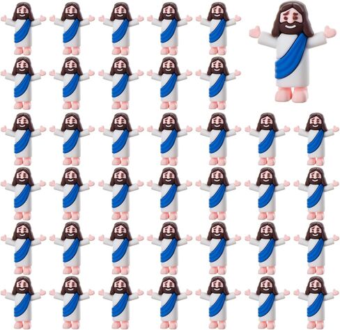 60 Pcs Little Jesus Figurine Miniature Jesus Doll Tiny Jesus Figurine to Hide and Seek Classic Religious Gifts Christ Savior Jesus for Sunday Easter Eggs Stuffers Baptism Gift (60,Purple) in Saudi Arabia