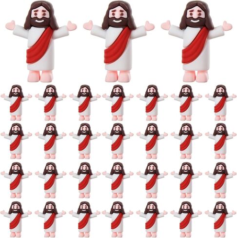 60 Pcs Little Jesus Figurine Miniature Jesus Doll Tiny Jesus Figurine to Hide and Seek Classic Religious Gifts Christ Savior Jesus for Sunday Easter Eggs Stuffers Baptism Gift (60,Purple) in Saudi Arabia